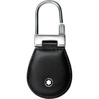 Montblanc Stainless Steel Black Leather Key Fob 14085