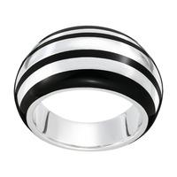 montblanc silver black resin striped band 36273