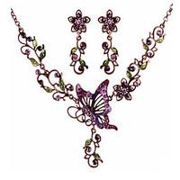 MPL Europe and the United States drops of oil Butterfly Necklace Earrings Set