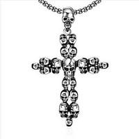 MPL Retro Skull Cross Stainless Steel Necklace