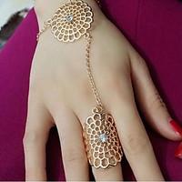 MPL European style fashion diamond flower ring hollow Rhinestone Bracelet