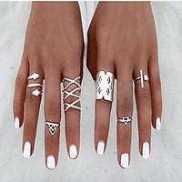 MPL Europe and the United States fashion new 8 sets of hollow joint ring