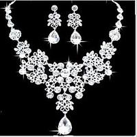 MPL Korean explosion elegant Bride Wedding Necklace Earrings Set