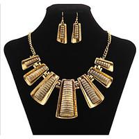 MPL Europe and the United States geometric trapezoidal Fashion Necklace Earrings Set
