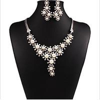 MPL Fashion luxury pearl diamond necklace earrings set