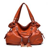 M.Plus Women\'s Casual Tassel PU Leather Messenger Shoulder Bag/Tote