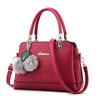 M.Plus Women\'s Fashion Faux Fur Splicing PU Leather Messenger Shoulder Bag/Handbag Tote