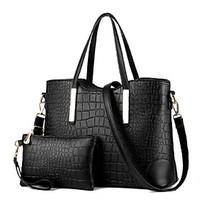 M.Plus Women\'s Casual Crocodile PU Leather Messenger Shoulder Bag/Tote