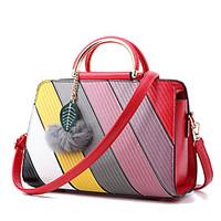 M.Plus Women\'s Fashion Fur Splicing PU Leather Messenger Shoulder Bag/Handbag Tote
