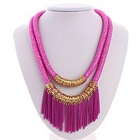 MPL European and American retro crystal multilayer fringe short necklace