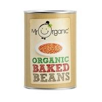 mr organic org baked beans tin 400g 1 x 400g