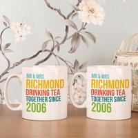 Mr & Mrs Drinking Together Since...Personalised Mug Set