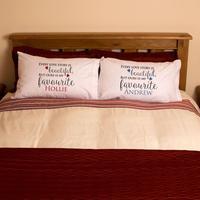 mr and mrs every love story pillowcase set