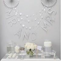 \'Mr And Mrs\' Silver Glitter Wedding Bunting