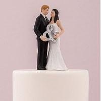 mr mrs porcelain figurine wedding cake topper with ampersand
