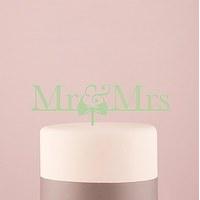 Mr & Mrs Bow Tie Acrylic Cake Topper - Daiquiri Green