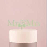 mr mrs bow tie acrylic cake topper daiquiri green