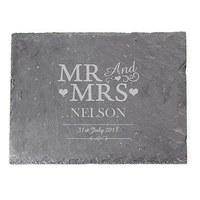 Mr & Mrs Personalised Slate Board