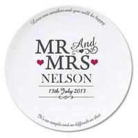 mr mrs personalised plate