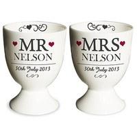 Mr & Mrs Personalised Egg Cups