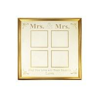 Mrs & Mrs 4 Aperture Gold Frame