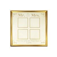 Mr & Mrs 4 Aperture Gold Frame