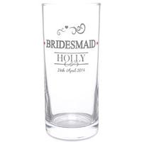 Mr & Mrs Bridesmaid Hi Ball Glass Customised