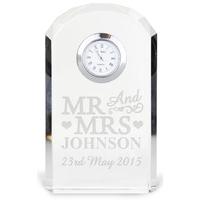 mr mrs crystal clock customised