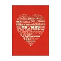 Mr & Mrs Heart Congratulations Wedding Card