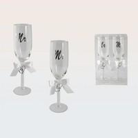 Mr & Mrs Wedding Champagne Flutes