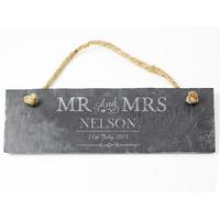 Mr & Mrs Slate Door Plaque