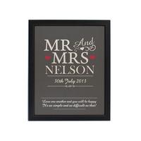 Mr & Mrs Print with Black Frame