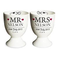 Mr & Mrs Pair of Egg Cups