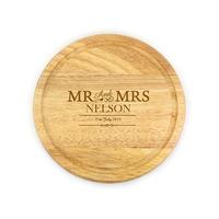 mr mrs round chopping board