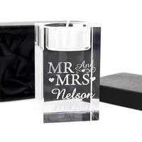 Mr & Mrs Tea Light Candle Holder