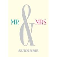 mr mrs personalised wedding card af1022