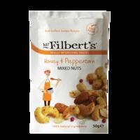 mr filberts honey peppercorn nuts 50g 50g pink