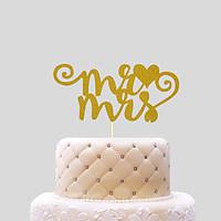 mrmrs with heart Cake Topper