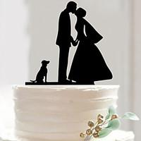 Mr And Mrs Acrylic dog wedding cake inserted fine decoration birthday cake inserted card