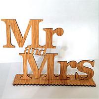 Mr Mrs Wedding Decoration Items Wood Grain Furnishing Articles In English Letters