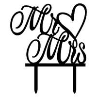 MrMrs Heart Shape Word Cake Topper