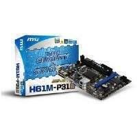 MSI H61M-P31 Motherboard Core i7/i5/i3 LGA1155 Intel H61 (B3) M-ATX Gigabit LAN