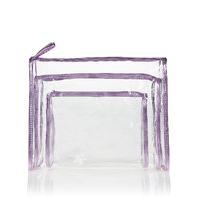 M&S Collection 3 Piece Clear Cosmetic Bag Set