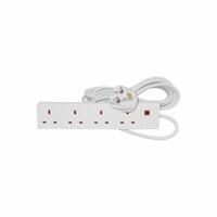 MSNR10 4 gang 13A extension lead White - 10.0m