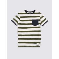M&S Collection Pure Cotton Striped T-Shirt (3-14 Years)