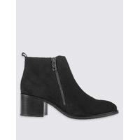 M&S Collection Suede Block Heel Ankle Boots with Insolia