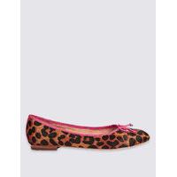 M&S Collection Leather Leopard Print Pump Shoes