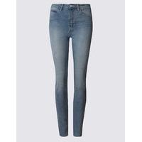 ms collection cut hem mid rise super skinny jeans