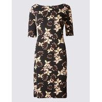 M&S Collection Floral Print Half Sleeve Tunic Dress