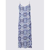 M&S Collection Tile Print Slip Midi Dress